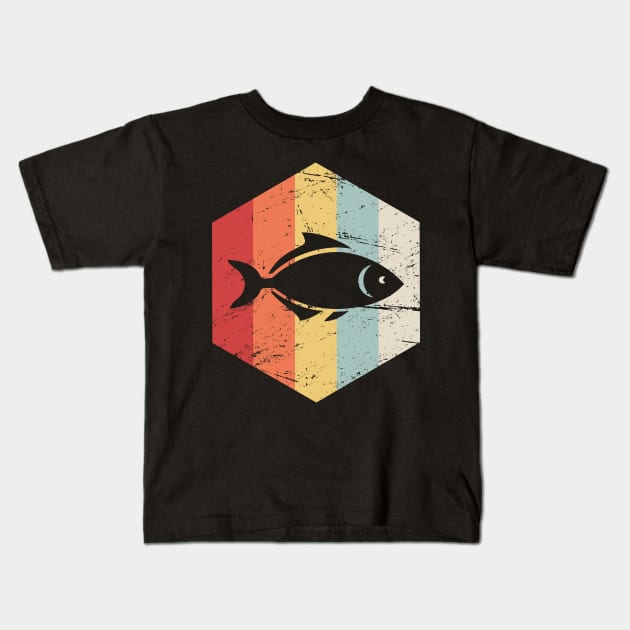 Retro 70s Fish Aquarium Icon Kids T-Shirt by MeatMan